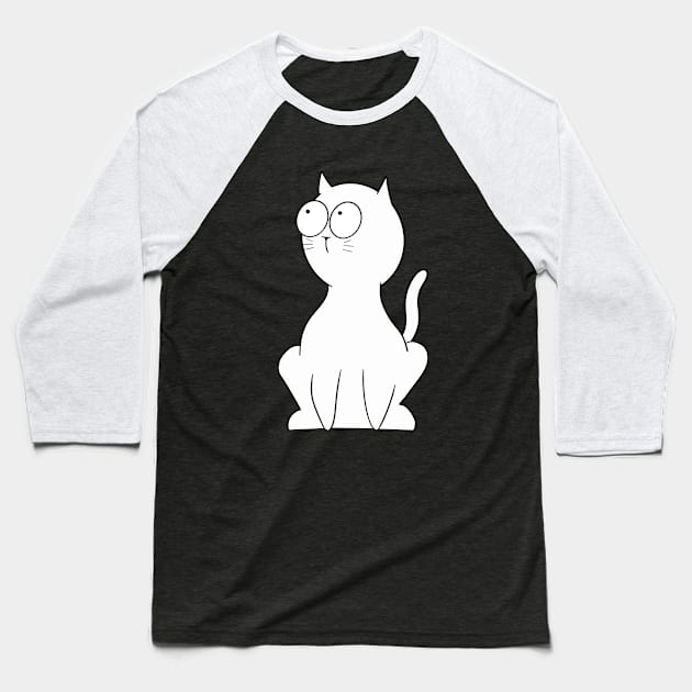 Cute Surprised Cat Baseball T-Shirt by DrawAHrt